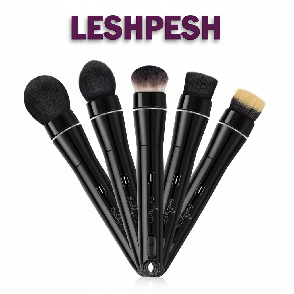 Electric Makeup Brush Set – 5-in-1 Automatic Foundation & Powder Tool