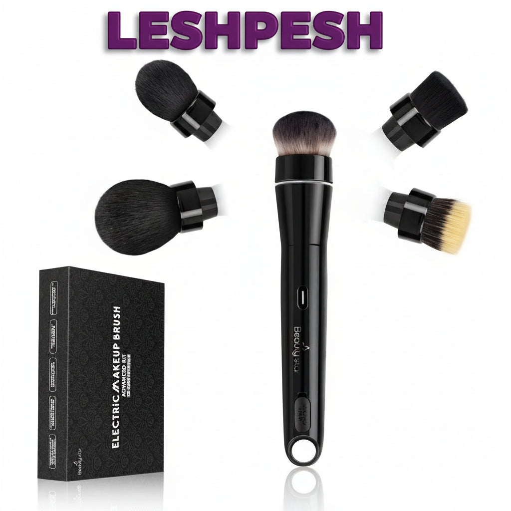 Electric Makeup Brush Set – 5-in-1 Automatic Foundation & Powder Tool