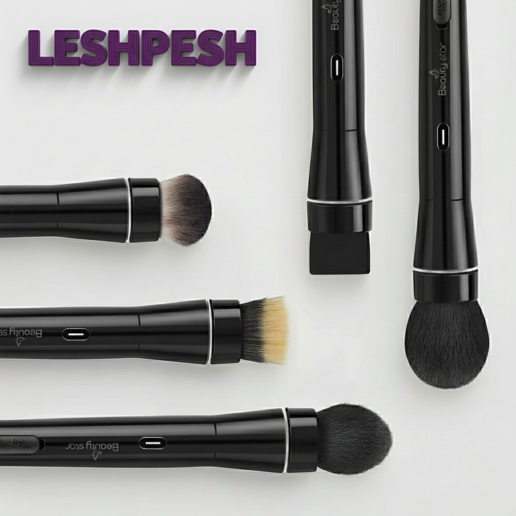 Electric Makeup Brush Set – 5-in-1 Automatic Foundation & Powder Tool